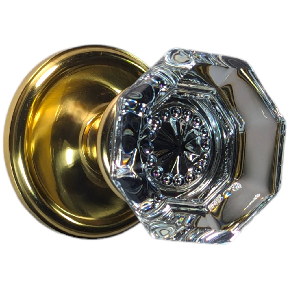 COPPER MOUNTAIN HARDWARE Providence Octagon Glass Door Knob with Victorian Plate (Several Fin