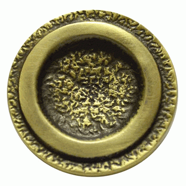 COPPER MOUNTAIN HARDWARE 2 Inch Hammered Modern Ring Pull (Antique Brass Finish)