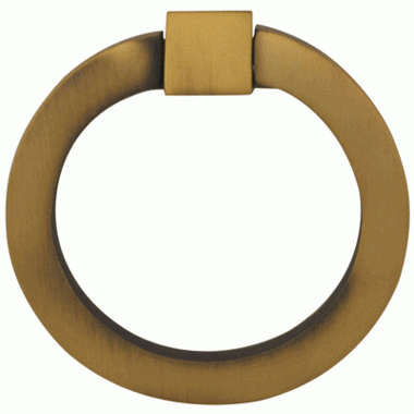 COPPER MOUNTAIN HARDWARE 2 Inch Mission Style Solid Brass Drawer Ring Pull Hand Wrought (Antique Brass)