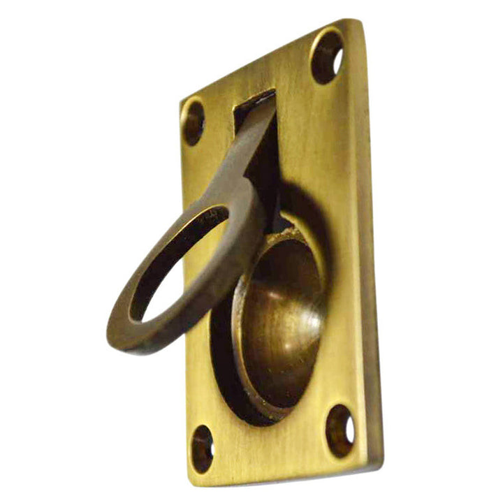 COPPER MOUNTAIN HARDWARE 2 Inch Modern Illusion Ring Pull (Antique Brass Finish)