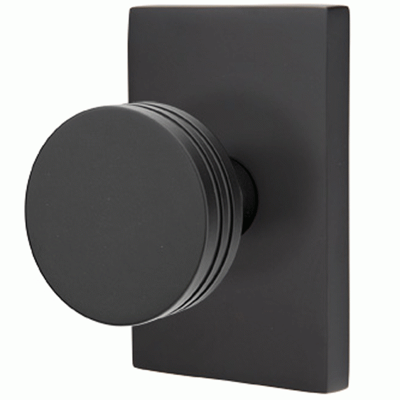 EMTEK Emtek Solid Brass Bern Door Knob Set With Modern Rectangular Rosette