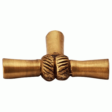 COPPER MOUNTAIN HARDWARE 2 Inch Solid Brass Japanese Bamboo Style Knob (Antique Brass Finish)