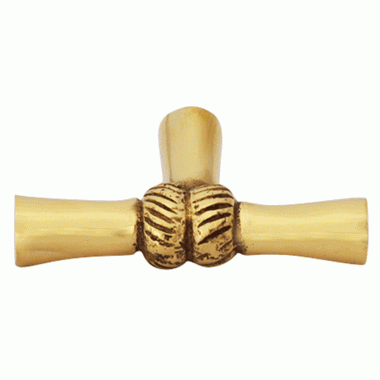 COPPER MOUNTAIN HARDWARE 2 Inch Solid Brass Japanese Bamboo Style Knob (Lacquered Brass Finish)