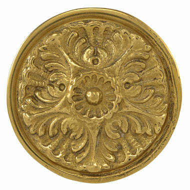 COPPER MOUNTAIN HARDWARE 2 Inch Solid Brass Victorian Floral Knob (Polished Brass Finish)