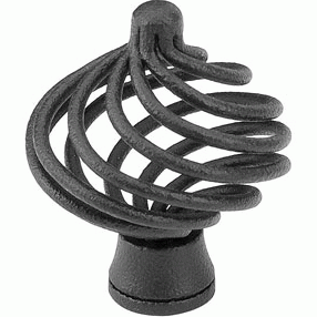 EMTEK 2 Inch Wrought Steel Flanders Knob (Flat Black Finish)