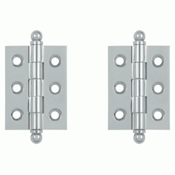 DELTANA 2 Inch x 1 1/2 Inch Solid Brass Cabinet Hinges (Chrome Finish)