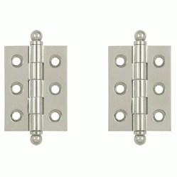 DELTANA 2 Inch x 1 1/2 Inch Solid Brass Cabinet Hinges Polished Nickel Finish