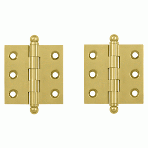 2 Inch x 2 Inch Solid Brass Cabinet Hinges (Polished Brass Finish) DELTANA