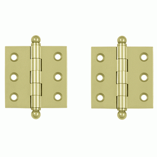 DELTANA 2 Inch x 2 Inch Solid Brass Cabinet Hinges (Unlacquered Brass Finish)