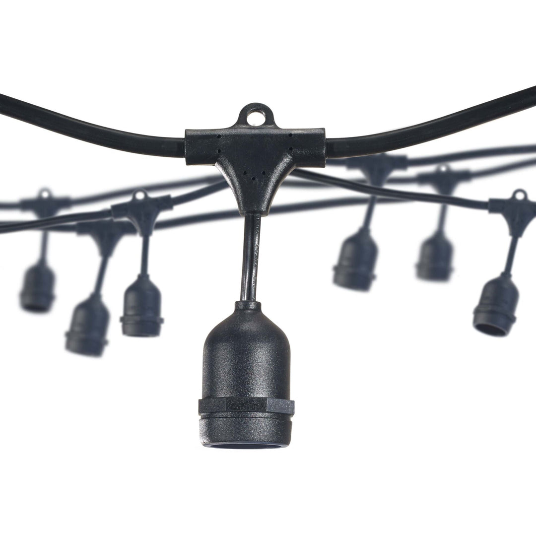 Bulbrite \30' STRING LIGHT 12 SOCKETS 30" SPACING E26 BLACK - NO BULBS