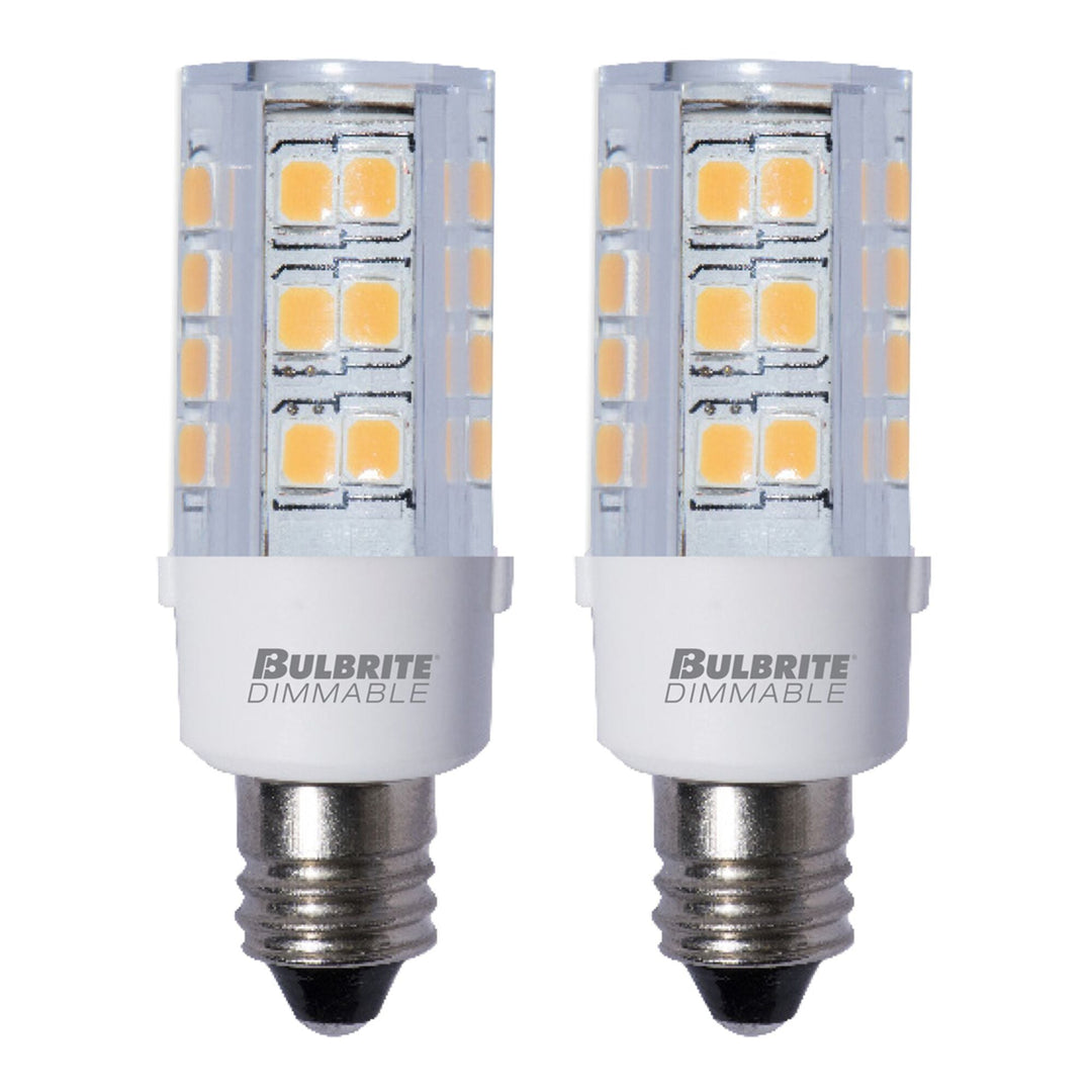 Bulbrite 4.5W LED E12 CLEAR 3000K 120V DIMMABLE-2PK