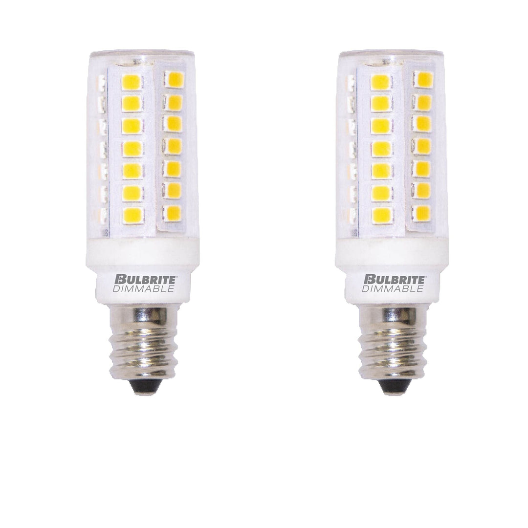 Bulbrite 5W LED E12 CLEAR 3000K DIMMABLE 120V 2PK