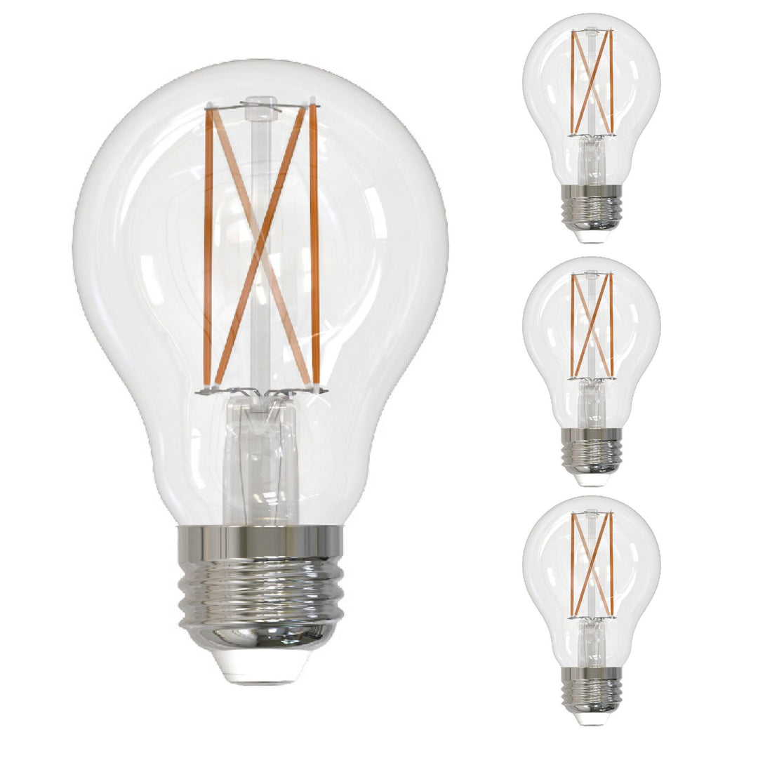 Bulbrite 14W LED A19 4000K FILAMENT CLEAR E26 FULLY COMPATIBLE DIMMING 4PK