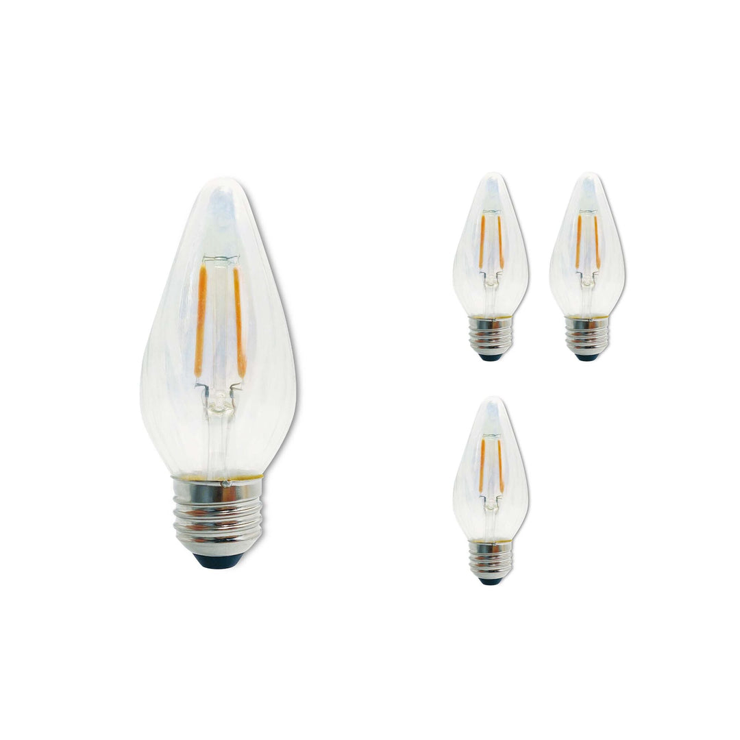 Bulbrite 4W LED F15 2700K FILAMENT E26 FIESTA BULB CLEAR IRIDESCENT FULLY COMPATIBLE DIMMING - 4PK