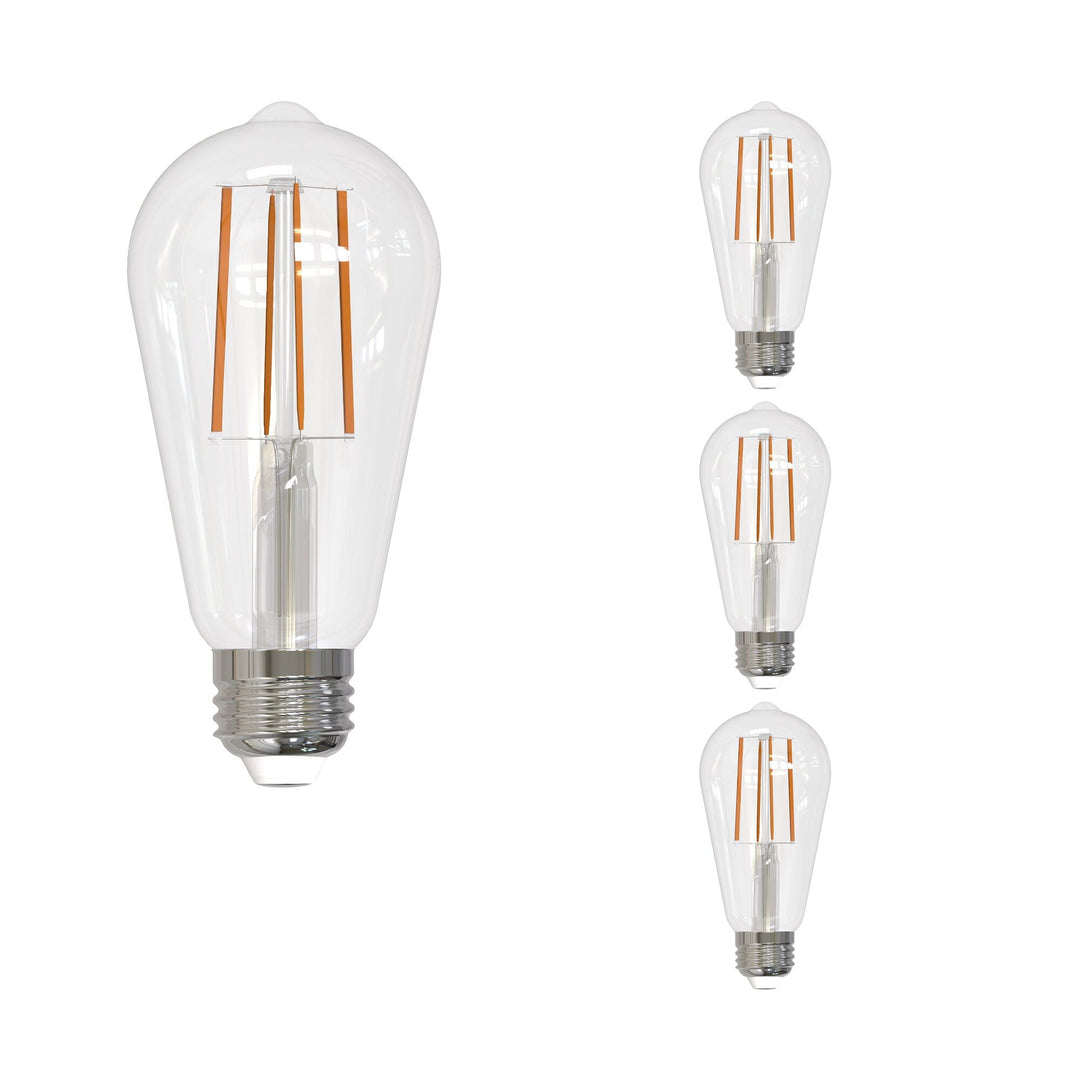 Bulbrite 13W LED ST18 3000K FILAMENT CLEAR E26 FULLY COMPATIBLE DIMMING-4PK