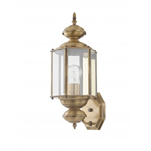 1 Light Antique Brass Outdoor Wall Lantern Livex