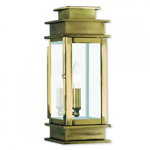 1 Light Antique Brass Outdoor Wall Lantern Livex