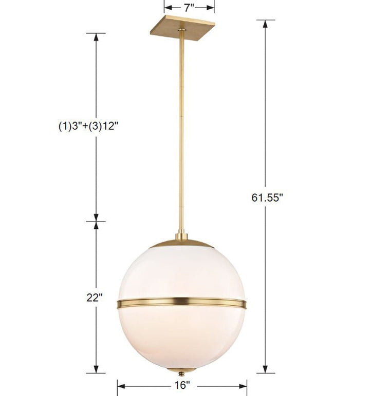 Brian Patrick Flynn Truax 4 Light Aged Brass Pendant Crystorama