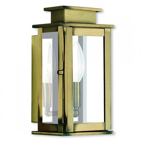 1 Light Antique Brass Outdoor Wall Lantern Livex