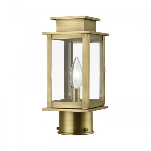 1 Light Antique Brass Outdoor Mini Post Top Lantern Livex