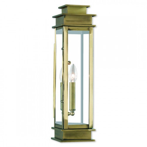 1 Light Antique Brass Outdoor Wall Lantern Livex