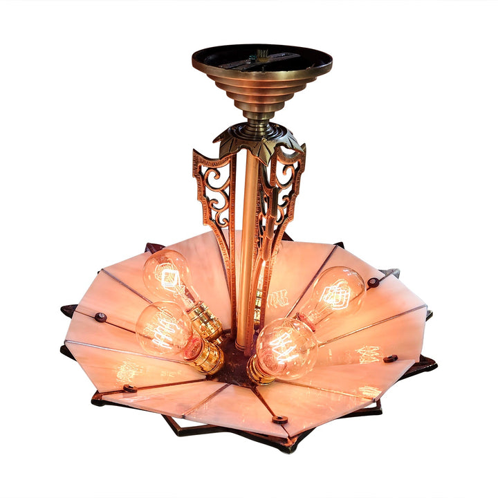 COPPER MOUNTAIN HARDWARE 17 Inch Classic Art Deco Close Ceiling Light Circa 1936 Style