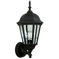 CRAFTMADE Straight Glass Cast 1 Light Small Outdoor Wall Lantern in Textured Black