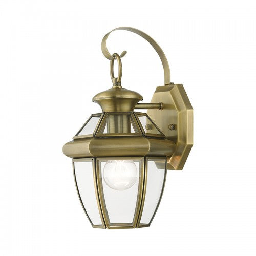 1 Light Antique Brass Outdoor Wall Lantern Livex