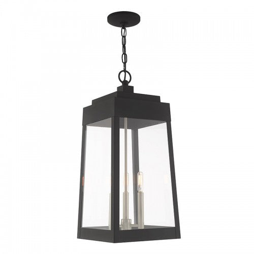 3 Light Black Outdoor Pendant Lantern Livex