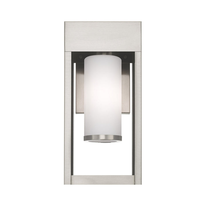 1 Light Brushed Nickel Outdoor Wall Lantern Livex