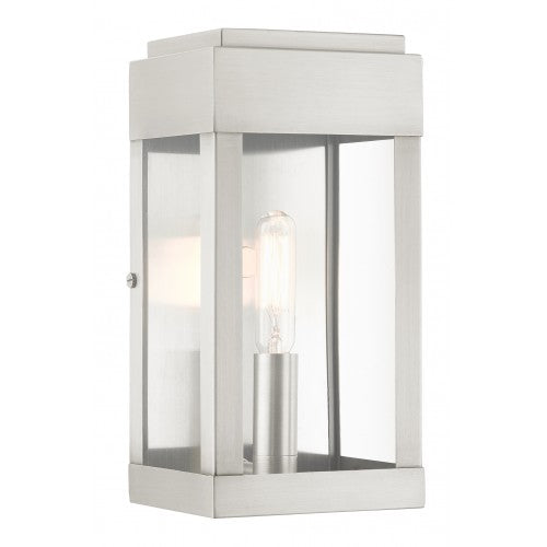 1 Light Brushed Nickel Outdoor ADA Wall Lantern Livex