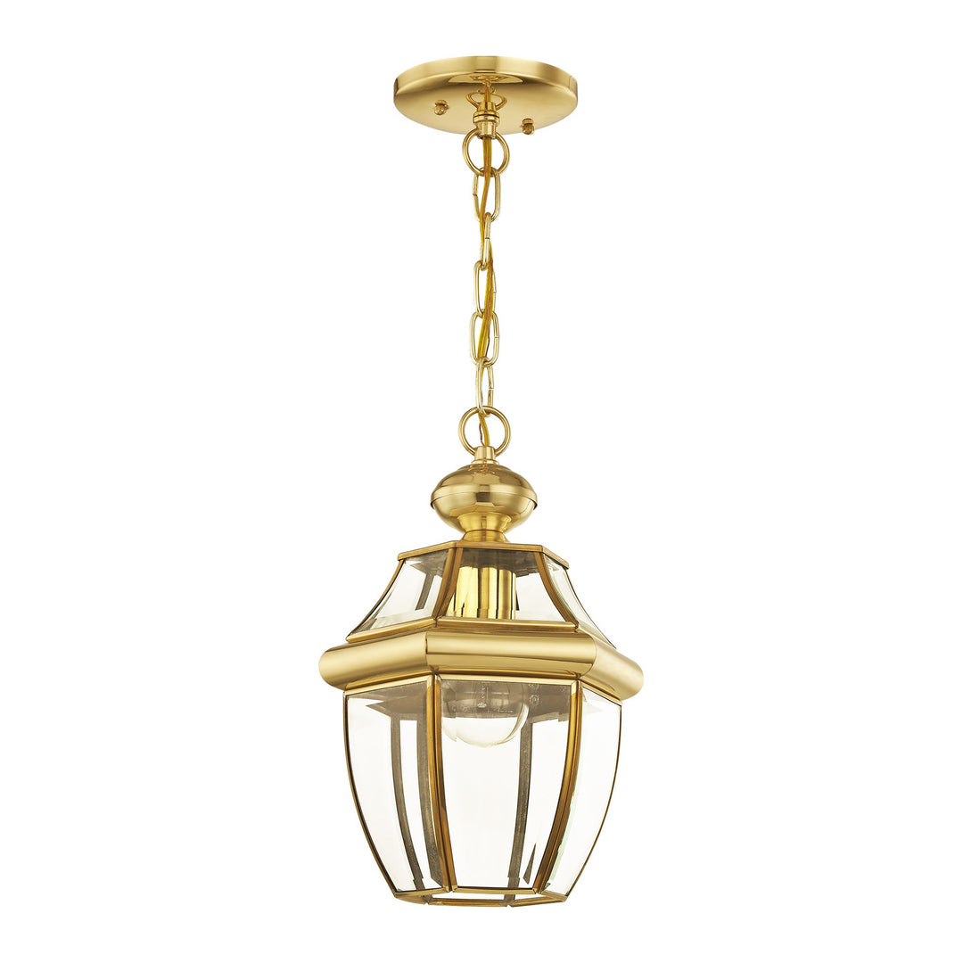 1 Light Polished Brass Outdoor Lantern Livex