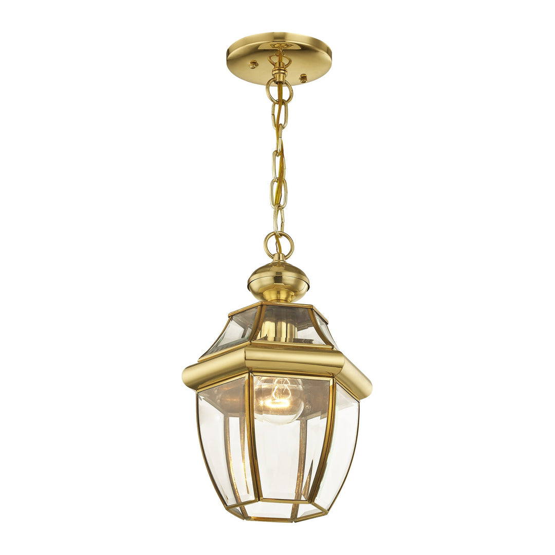 1 Light Polished Brass Outdoor Lantern Livex