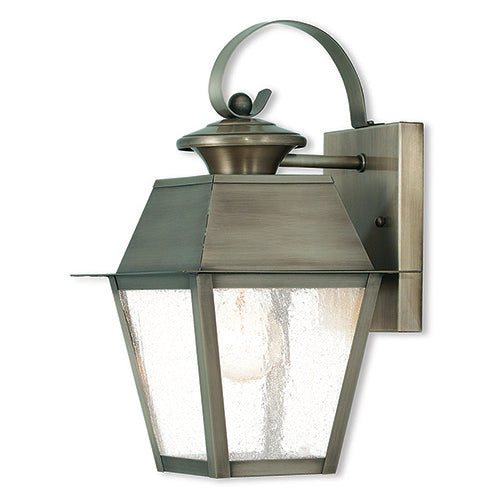 1 Light Vintage Pewter Outdoor Wall Lantern Livex