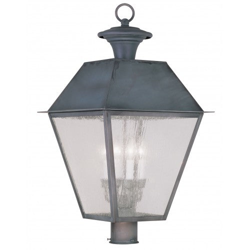 4 Light Charcoal Outdoor Post Top Lantern Livex