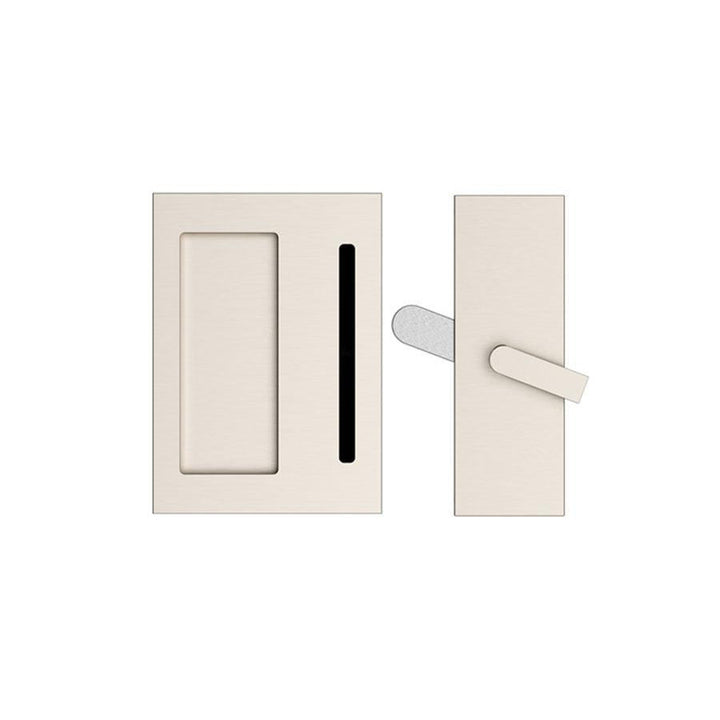 EMTEK Modern Rectangular Privacy Barn Door Lock and Flush Pull with Integrated Strike (Several Finishes Available)