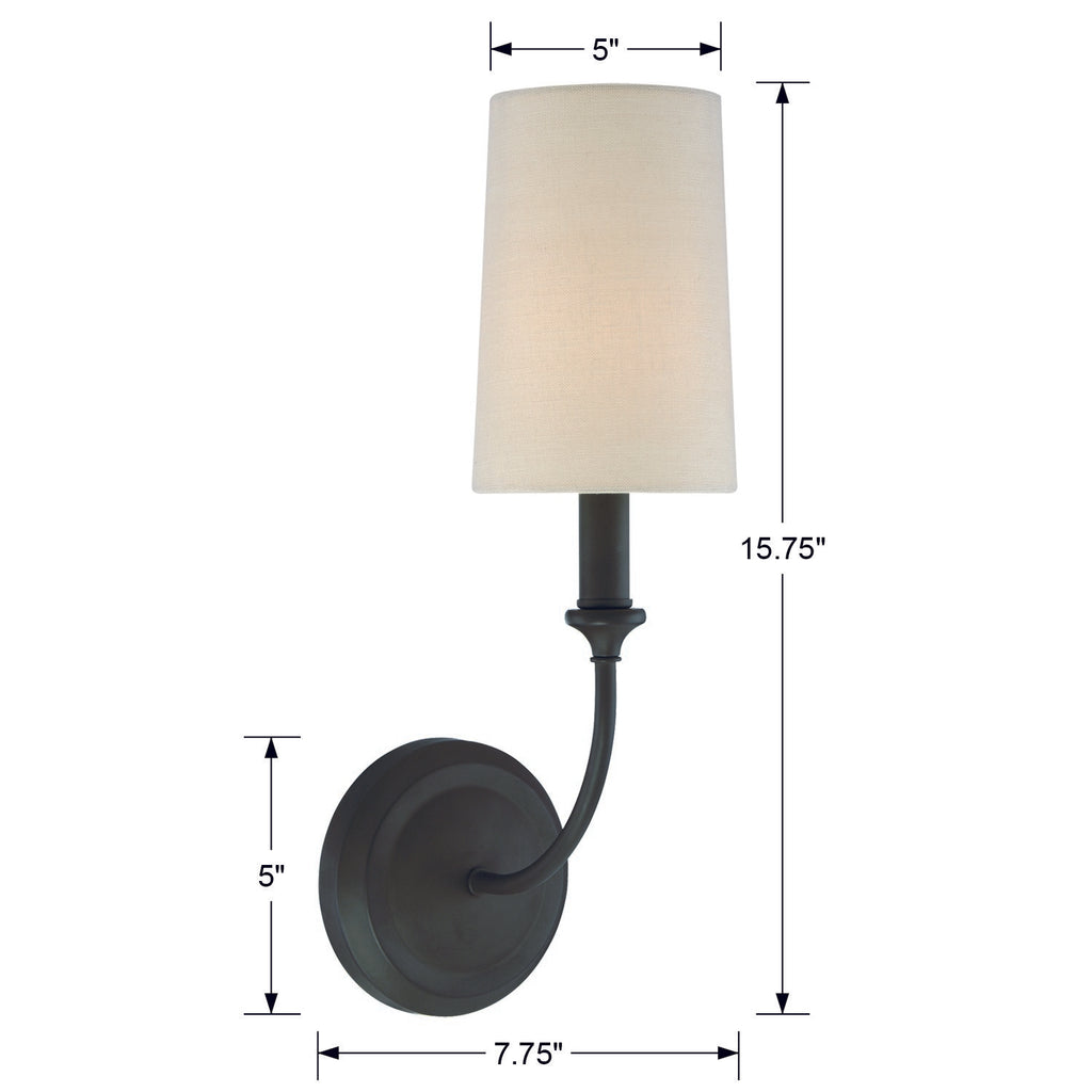 Crystorama Crystorama Libby Langdon Sylvan 1 Light Dark Bronze Sconce