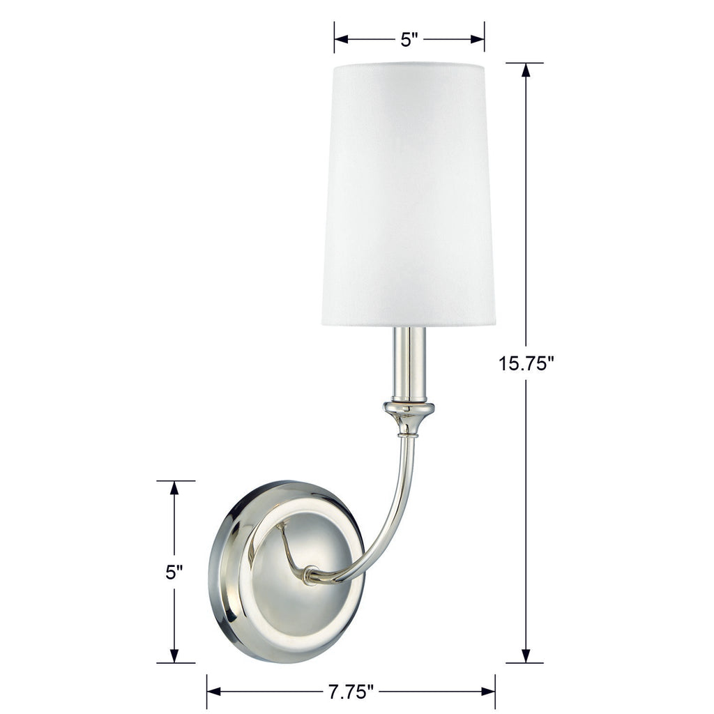 Libby Langdon Sylvan 1 Light Polished Nickel Sconce Crystorama