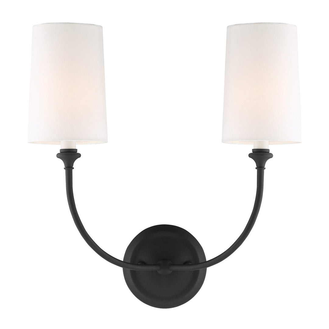 Crystorama Crystorama Libby Langdon Sylvan 2 Light Black Forged Sconce