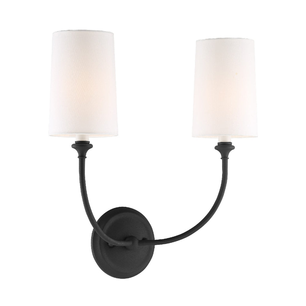 Crystorama Crystorama Libby Langdon Sylvan 2 Light Black Forged Sconce