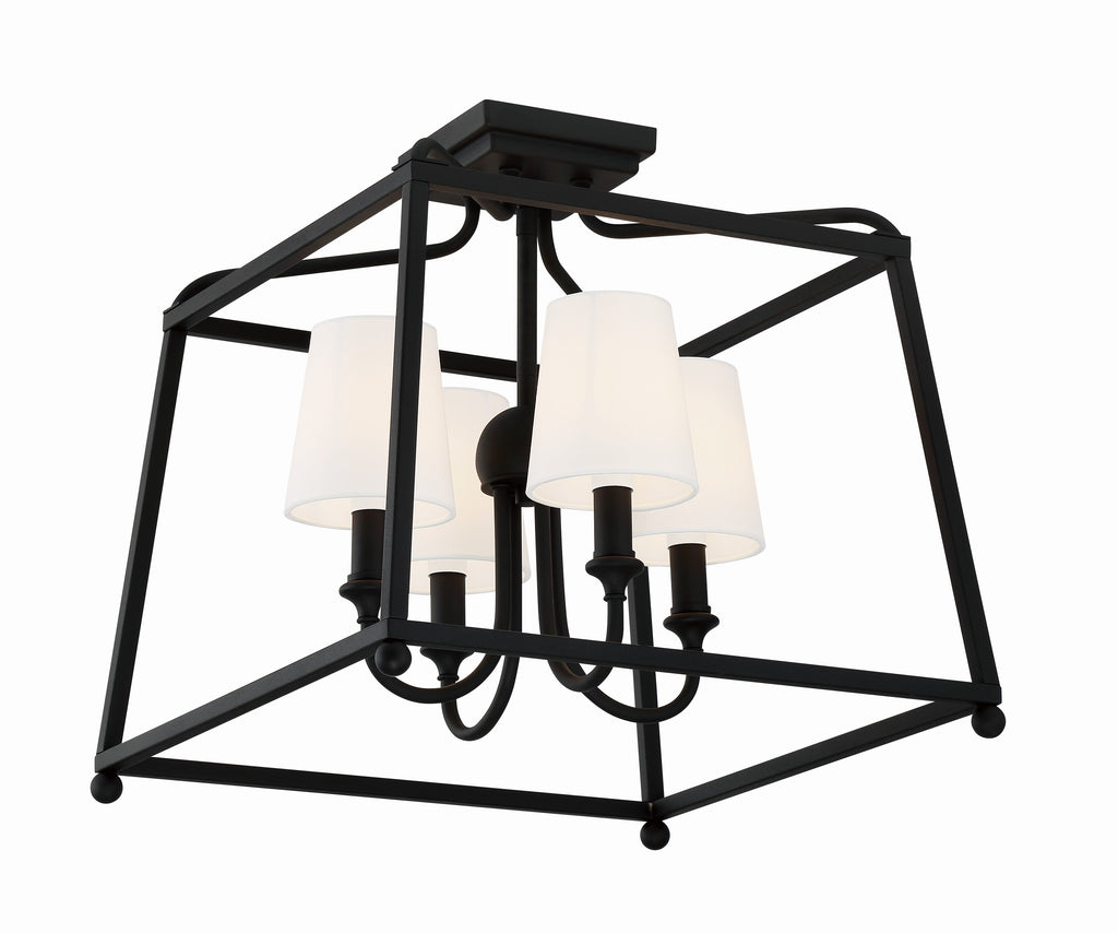 Crystorama Crystorama Libby Langdon Sylvan 4 Light Black Forged Semi Flush Mount