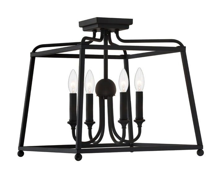 Crystorama Crystorama Libby Langdon Sylvan 4 Light Black Forged Semi Flush Mount