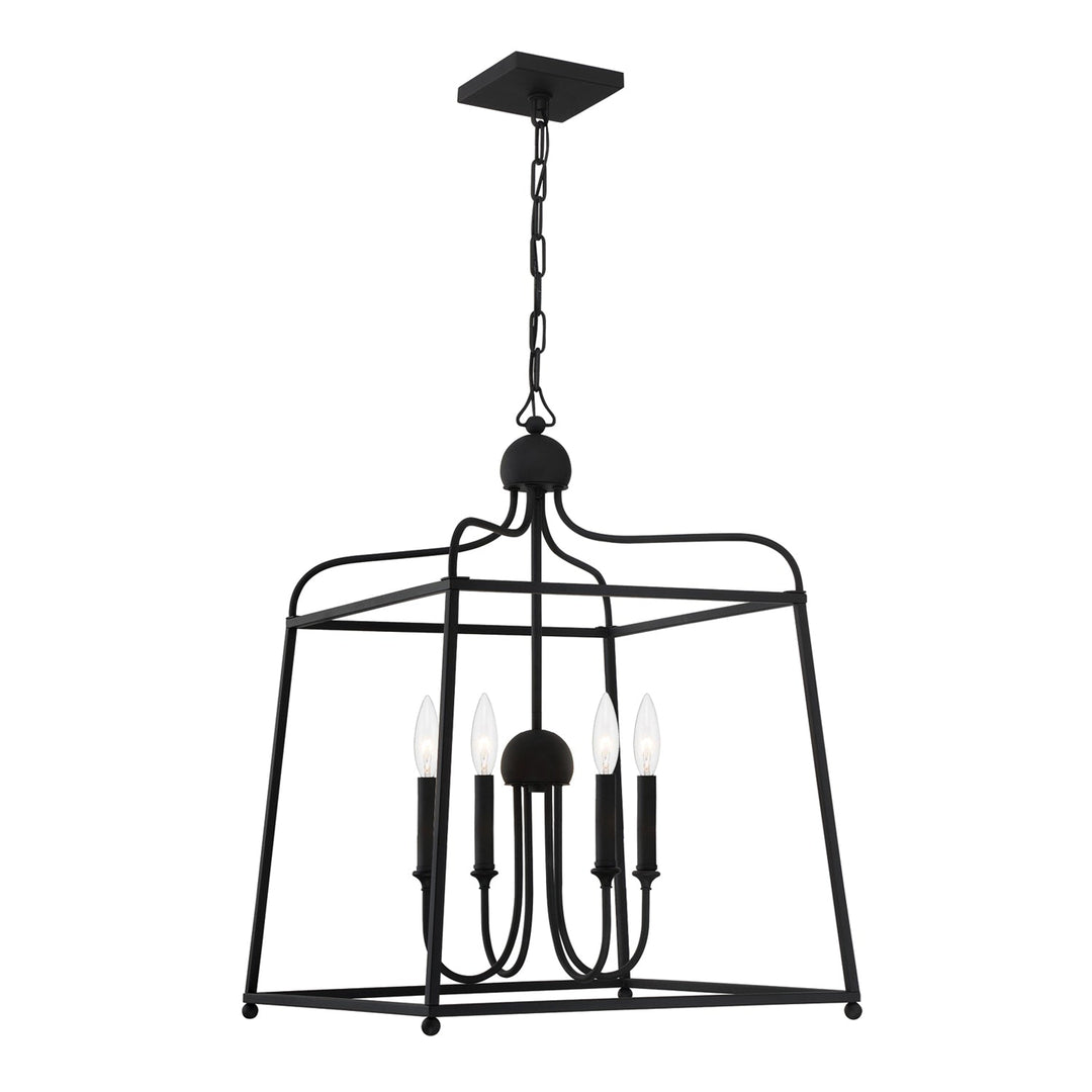 Libby Langdon Sylvan 4 Light Black Forged Chandelier Crystorama