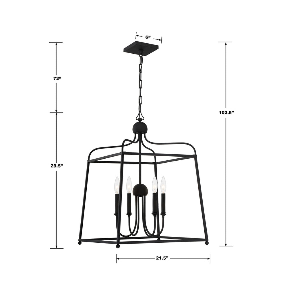 Libby Langdon Sylvan 4 Light Black Forged Chandelier Crystorama