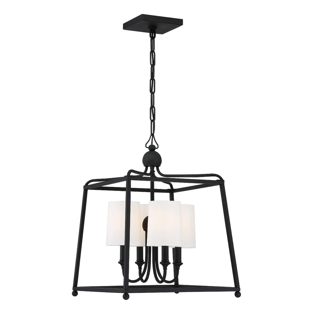 Libby Langdon Sylvan 4 Light Black Forged Mini Chandelier Crystorama