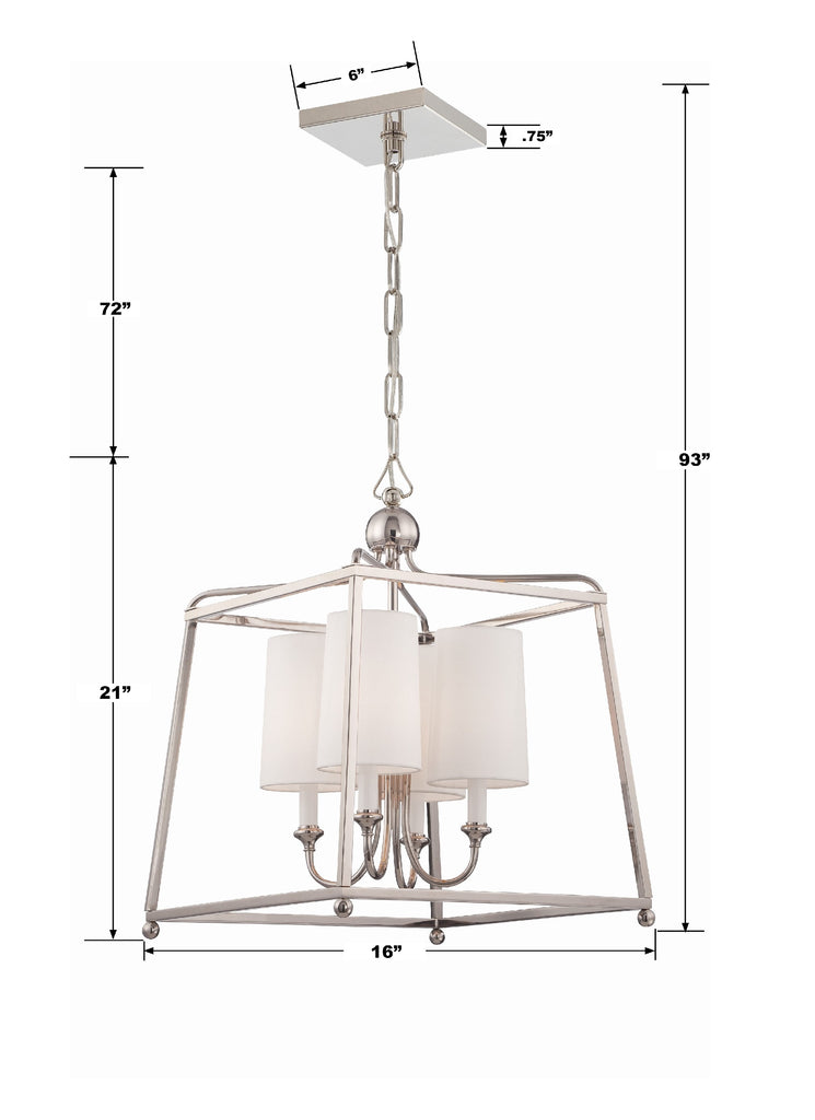 Libby Langdon Sylvan 4 Light Polished Nickel Mini Chandelier Crystorama