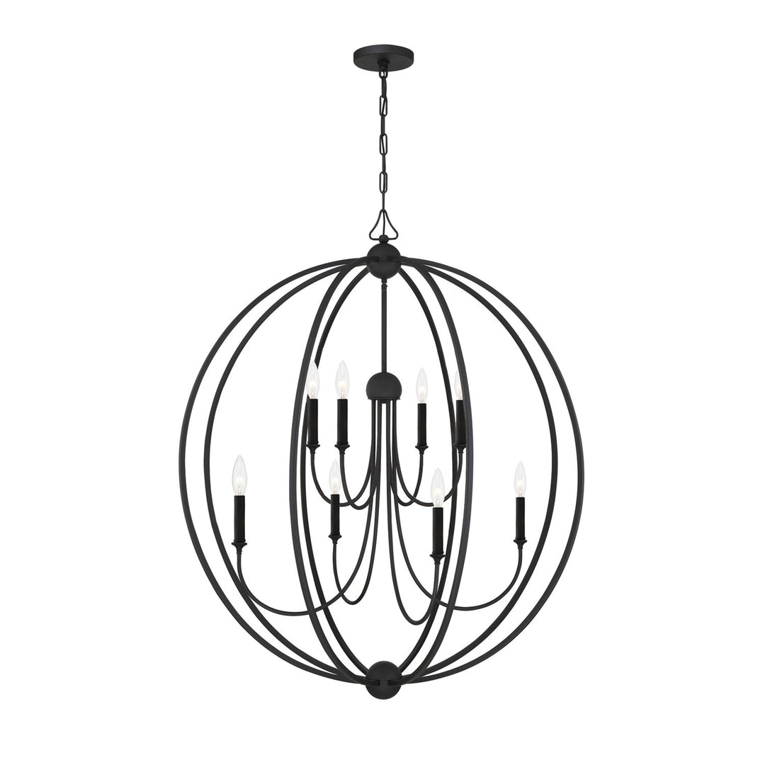 Libby Langdon Sylvan 8 Light Black Forged Chandelier Crystorama