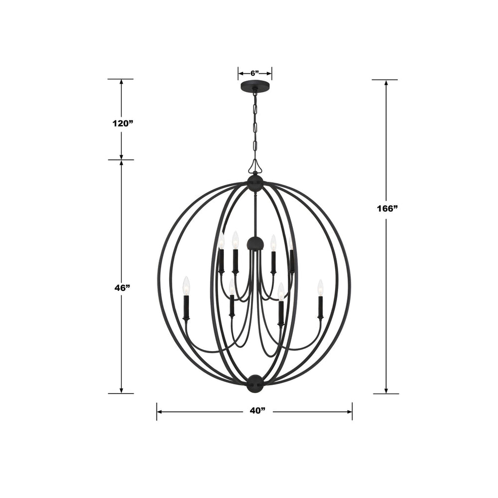 Libby Langdon Sylvan 8 Light Black Forged Chandelier Crystorama