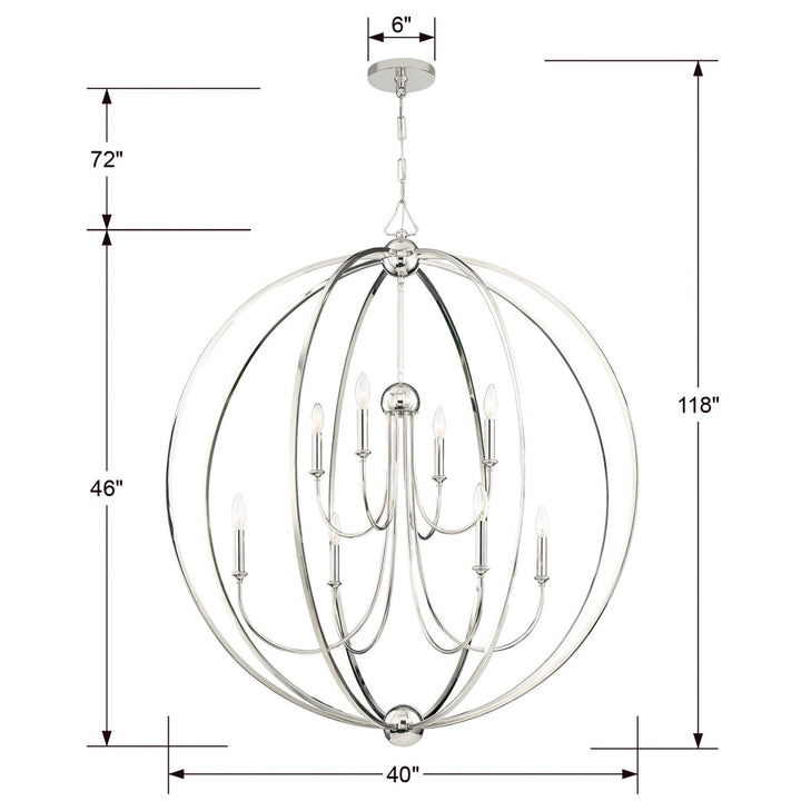 Libby Langdon Sylvan 8 Light Polished Nickel Chandelier Crystorama