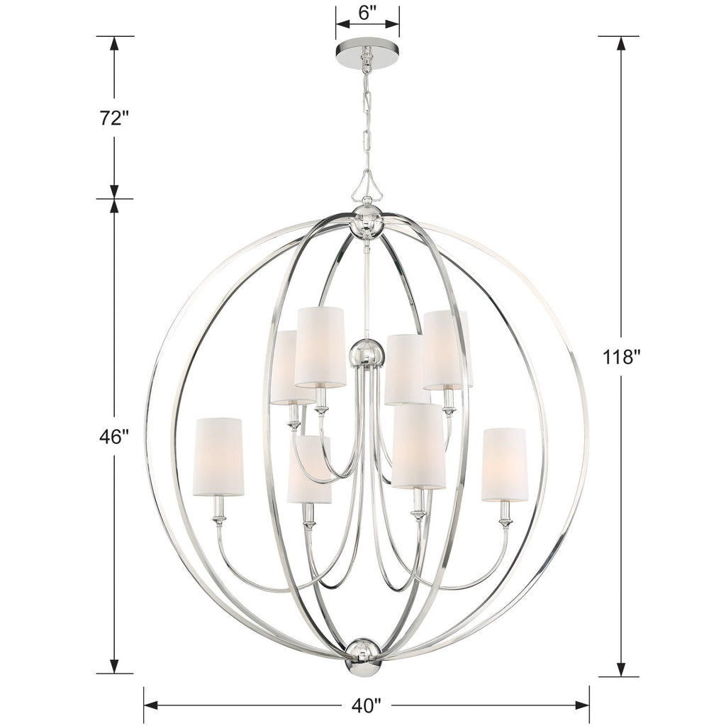 Libby Langdon Sylvan 8 Light Polished Nickel Chandelier Crystorama